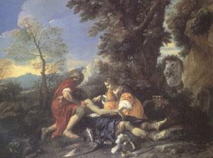 MOLA, Pier Francesco Herminia and Vafrino Tending the Wounded Tancred (mk05) Sweden oil painting art